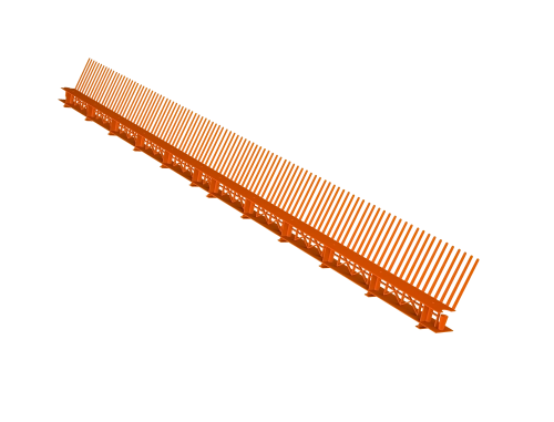 Grzebień okapu z kratką wentylacyjną 1m kolor Cegła RAL 8004