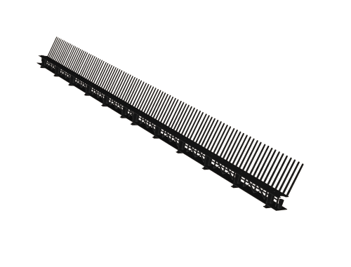 Grzebień okapu z kratką wentylacyjną 1m kolor Czarny RAL 9005