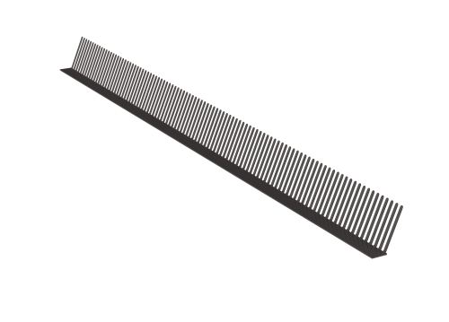 Grzebień okapu 60mm x 1m wróblówka kolor Kolor Brązowu RAL 8019