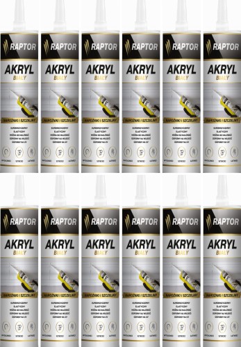 12szt Akryl RAPTOR wewnętrzny zewnętrzny BIAŁY 280ml
