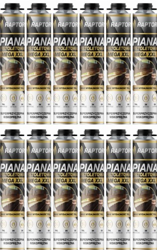 12szt Piana Pistoletowa niskoprężna RAPTOR MEGA XXL 1000g