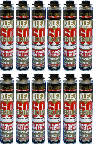 12szt  Pianoklej STINGER 60 SEKUND szybki uniwersalny 750ml