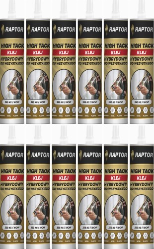 12st Klej montażowy hybrydowy High Tack RAPTOR 280ml