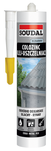 Klej uszczelniacz do blach Soudal Colozinc kolor Czarno Szary RAL 7021