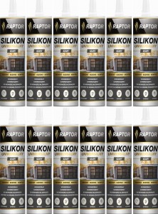 12szt Silikon RAPTOR uniwersalny Szary 280ml 