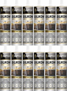 12szt Silikon RAPTOR uniwersalny Biały 280ml