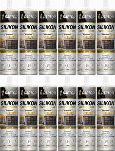 12szt Silikon RAPTOR uniwersalny Bezbarwny 280ml