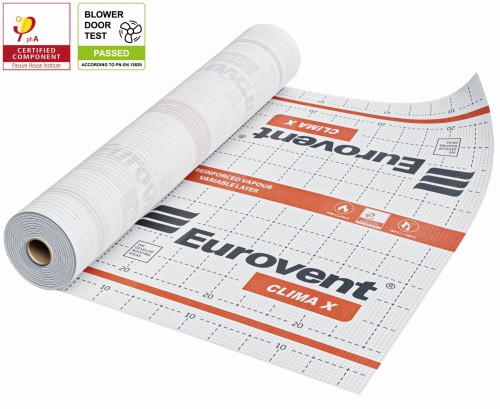 Aktywna folia paroizolacyjna EUROVENT CLIMA X 115G 1,5m x 50mb 75m2